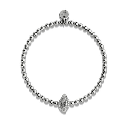 île | Argent | Bracelet à breloques en coquille de conque en cristal